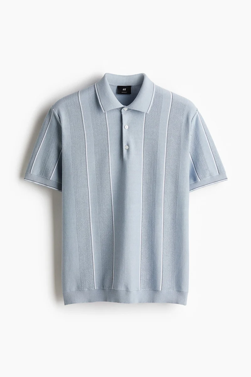 اتش اند ام Regular Fit Pointelle-Knit Polo Shirt