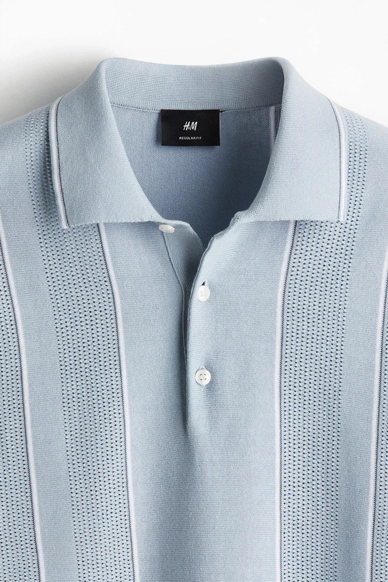 اتش اند ام Regular Fit Pointelle-Knit Polo Shirt