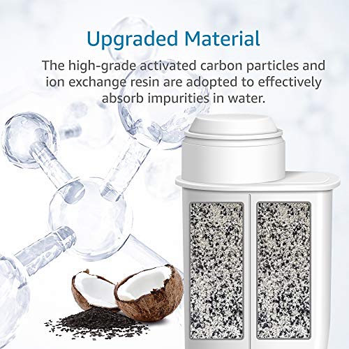 AquaCrest فلتر قهوة AQUA CREST، بديل لفلتر المياه Brita® Intenza+® لآلات Gaggia® و Philips® و Saeco®، CA6702/00، فلتر مياه Intenza+®، معتمد من TÜV SÜD (عبوة من 4) - Image 5