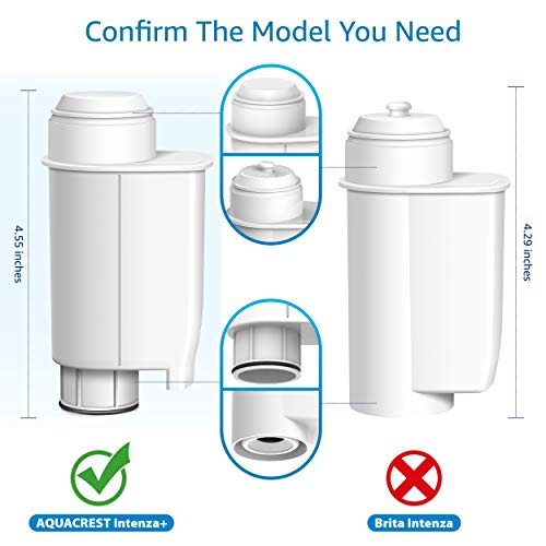 AquaCrest فلتر قهوة AQUA CREST، بديل لفلتر المياه Brita® Intenza+® لآلات Gaggia® و Philips® و Saeco®، CA6702/00، فلتر مياه Intenza+®، معتمد من TÜV SÜD (عبوة من 4) - Image 4