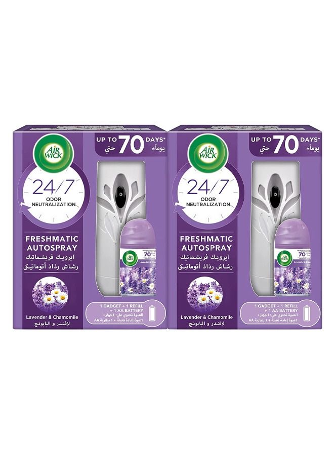 Air Wick Air Freshener Freshmatic Auto Spray Kit, Lavender, 2 Gadgets And 2 Refills, 250ml Pack Of 2 - Image 1