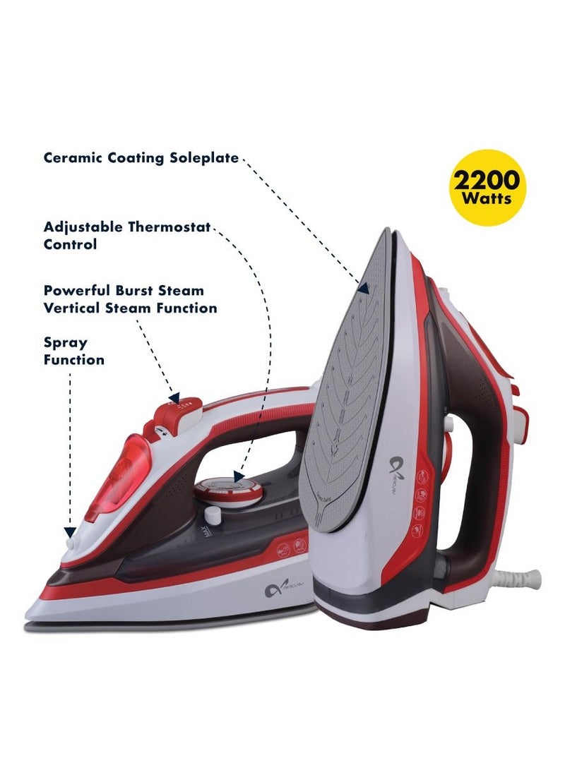 ميركيري جهاز كي  بخار | كي جاف، رذاذ، وبخار | ٢٢٠٠ واط | حماية من الحرارة الزائدة | تنظيف ذاتي | واقي سلك مرن يدور ٣٦٠ درجة MC74SI - Image 3