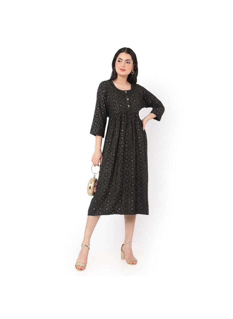 SOFT VISCOSE BLACK COLOUR PRINTED CASUAL FRONT BUTTONED SHORT ARABIC KAFTAN JALABIYA DRESS - pzsku/Z32CD87D972AA89F075C7Z/45/_/1701328268/45ed6a0f-3396-4fe0-b5da-8547c86d207f