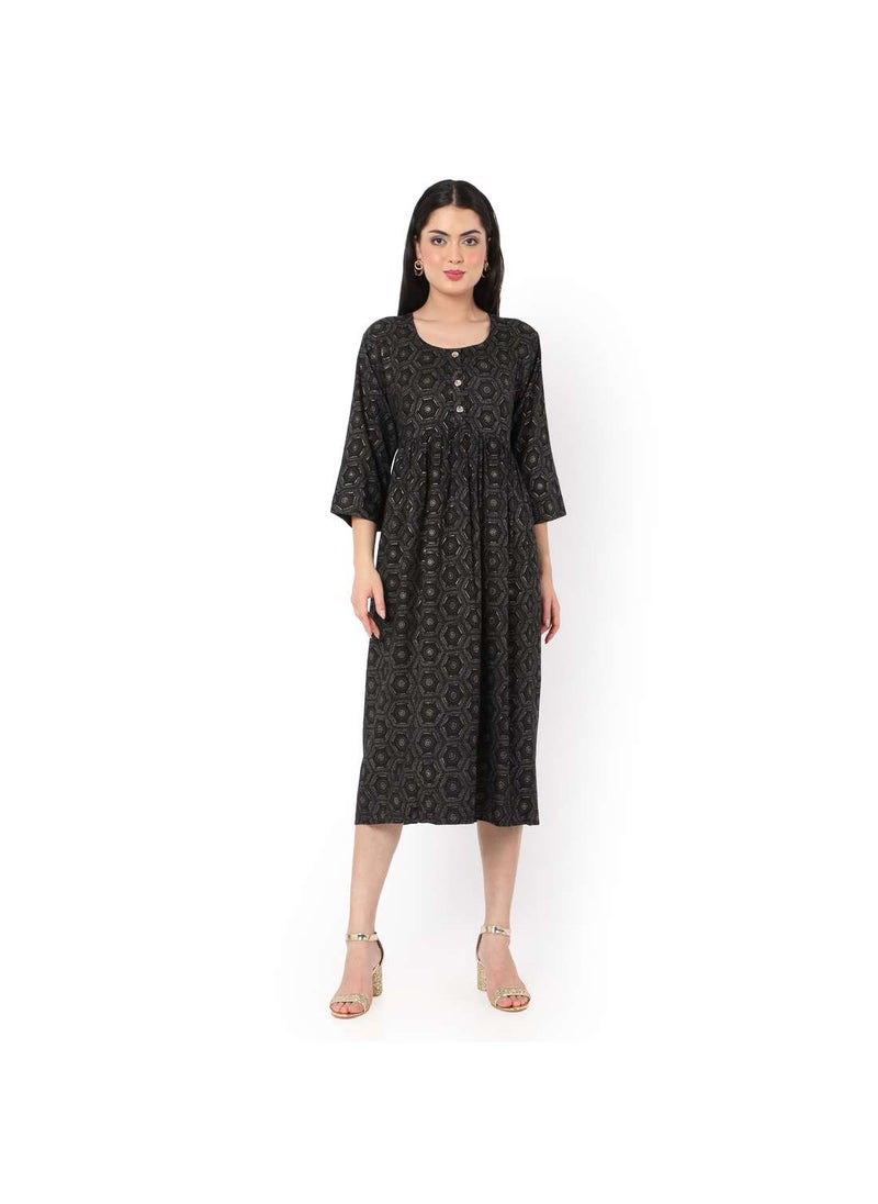 SOFT VISCOSE BLACK COLOUR PRINTED CASUAL FRONT BUTTONED SHORT ARABIC KAFTAN JALABIYA DRESS - pzsku/Z32CD87D972AA89F075C7Z/45/_/1701328284/2cd65f57-8b65-43bf-9f09-5d11b687f406