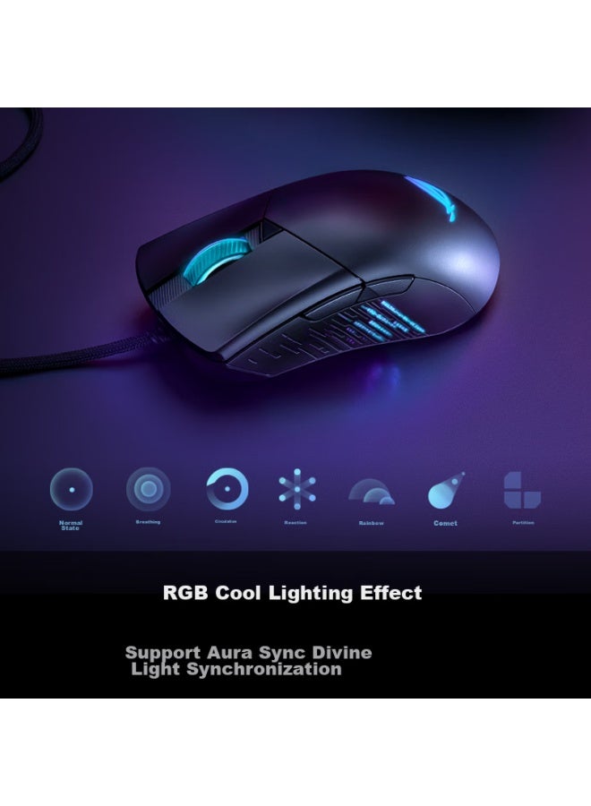 Rog Zhanren 3 Wired Edition, Lightweight Mouse, Black Myth： Wukong, Wired Gaming Mouse, Soft Umbrella Cord, Rgb Lighting Effects, Plug-and Micro Switch, 19000 Dpi - Image 5