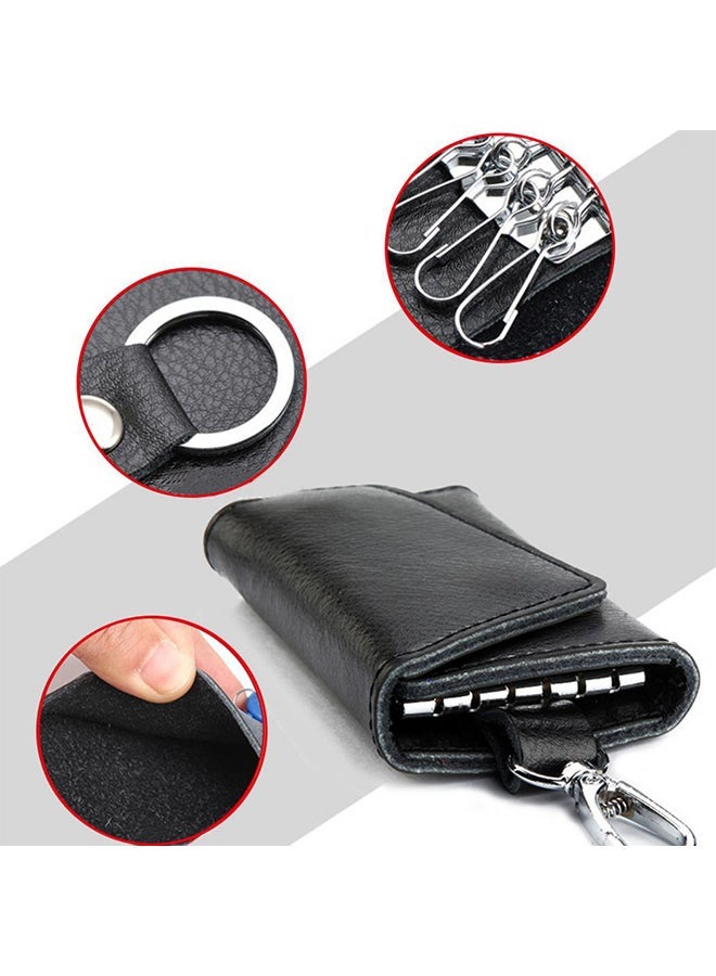 MUNTAQI Men'S Multifunctional Faux Leather Car Key Case - Image 2