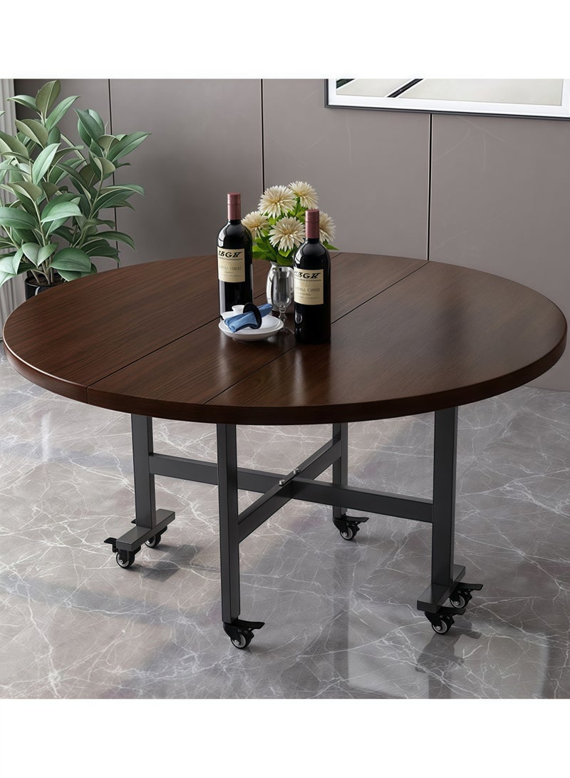 Generic Foldable Kitchen Table – Multifunctional Round Table with Universal Wheels, Space-Saving Design for Restaurants and Homes  - Image 1