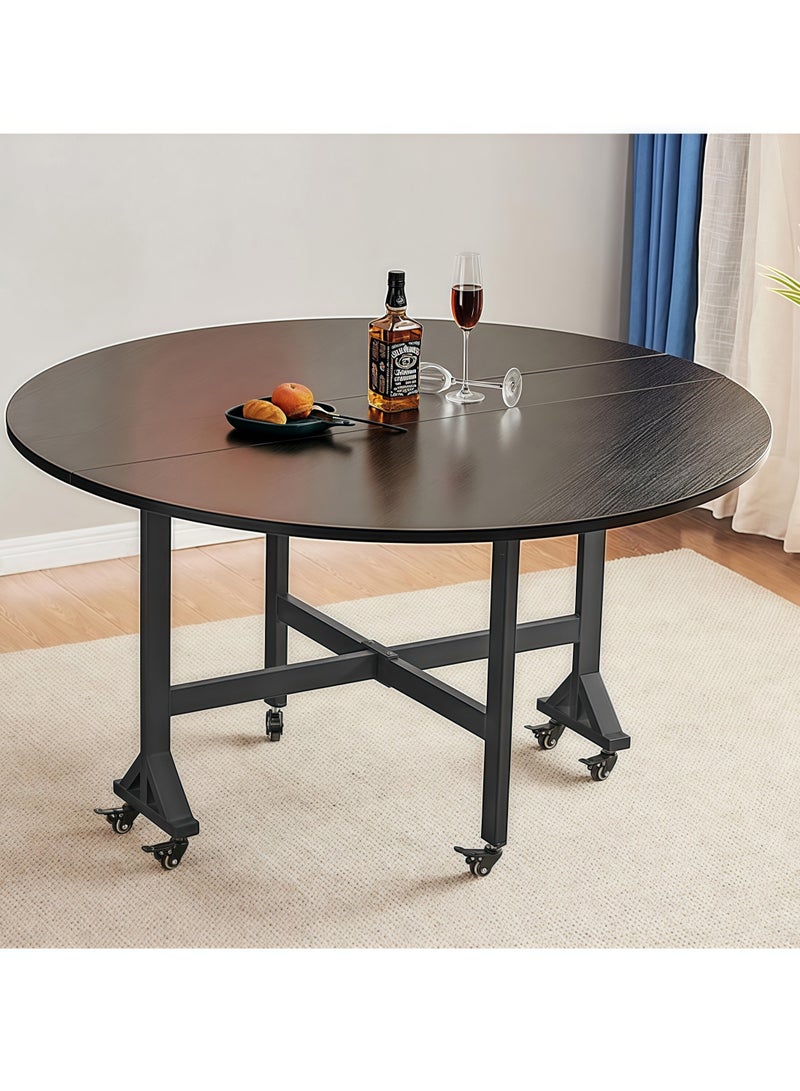 Generic Foldable Kitchen Table – Multifunctional Round Table with Universal Wheels, Space-Saving Design for Restaurants and Homes  - Image 3