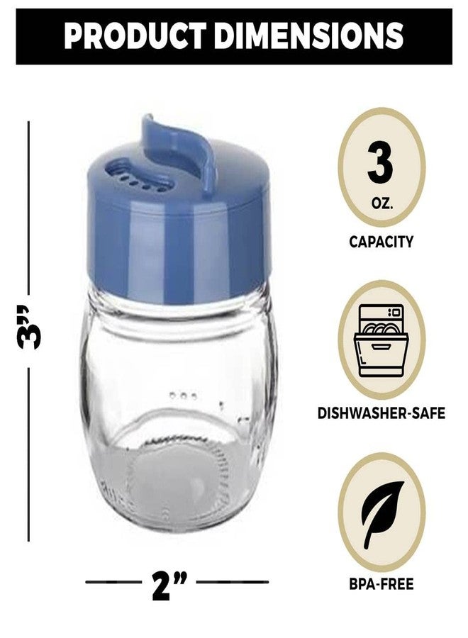 Tribello Glass Salt And Pepper Shaker Set, Spice Storage For Table Serving And Cooking With Dual Perforated Shaking Top - 3 Oz Spice Seasoning Shaker - 2 Pack - Image 4