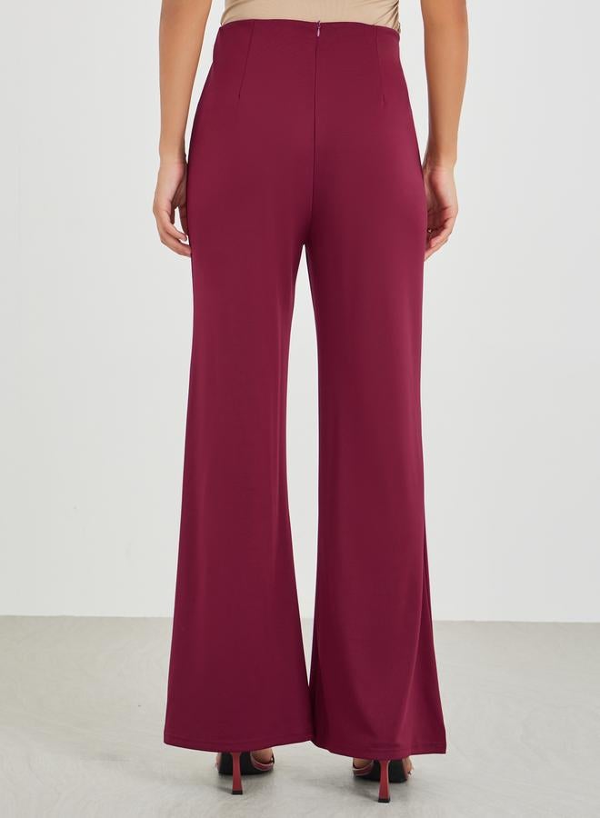 ستايلي بنطلون ستايلي واسع عالي الخصر بتفاصيل ثنيات - Image 4