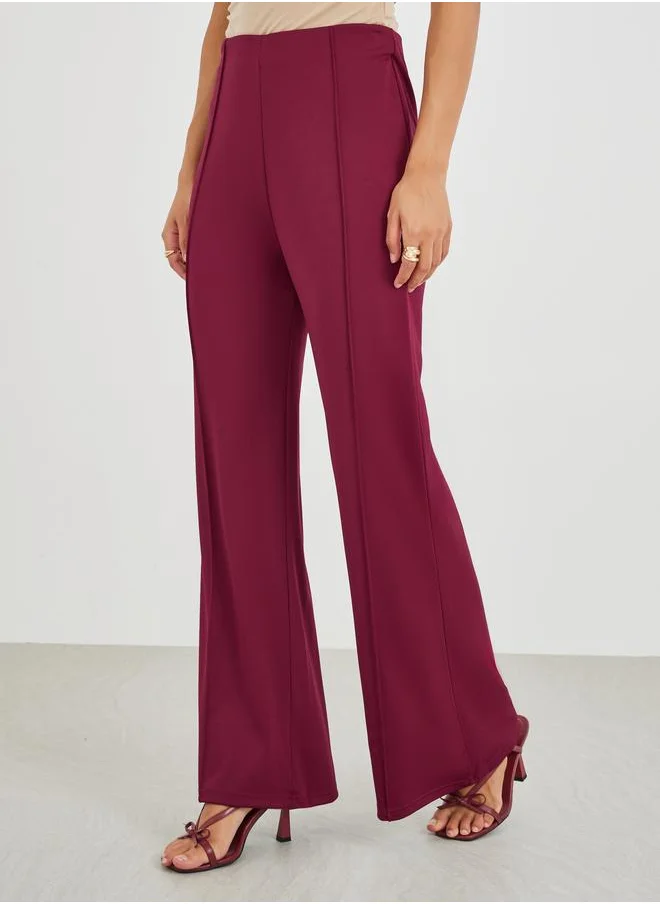 ستايلي Styli High Rise Wide Leg Pants with Pintuck Detail