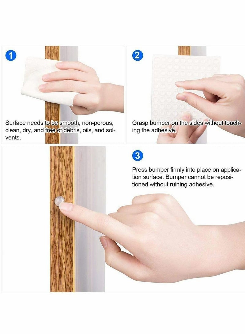 200 Pieces Rubber Feet Pads Adhesive Buffer Door Bumpers Self Stick Noise Dampening Small Clear Soft Silicone Close Cabinet & Furniture 9 mm Diameter x 3 (Clear)