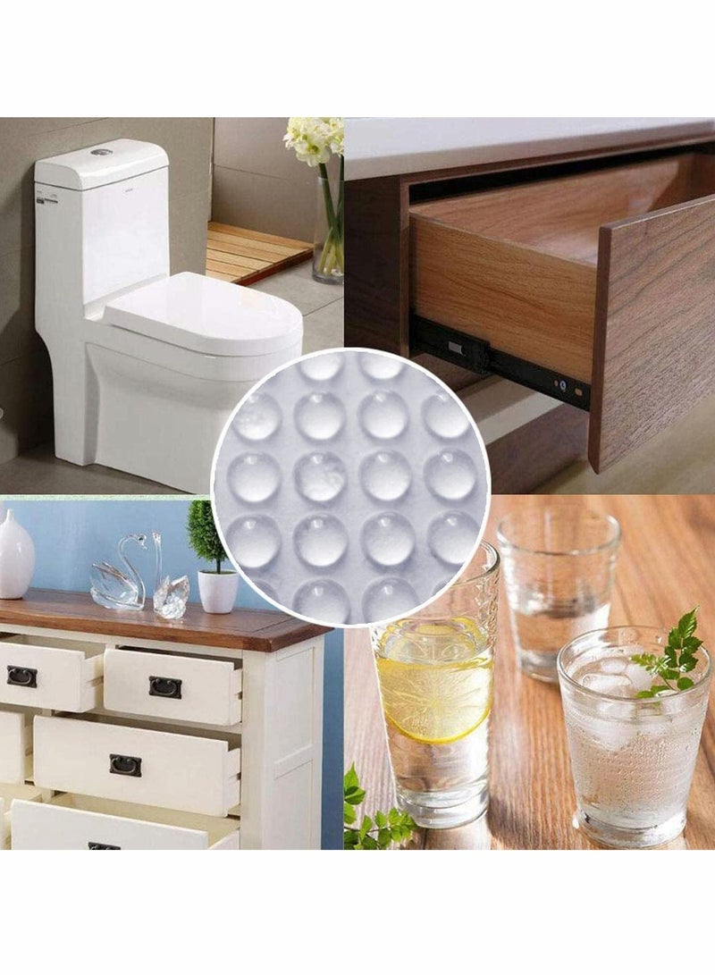 200 Pieces Rubber Feet Pads Adhesive Buffer Door Bumpers Self Stick Noise Dampening Small Clear Soft Silicone Close Cabinet & Furniture 9 mm Diameter x 3 (Clear)