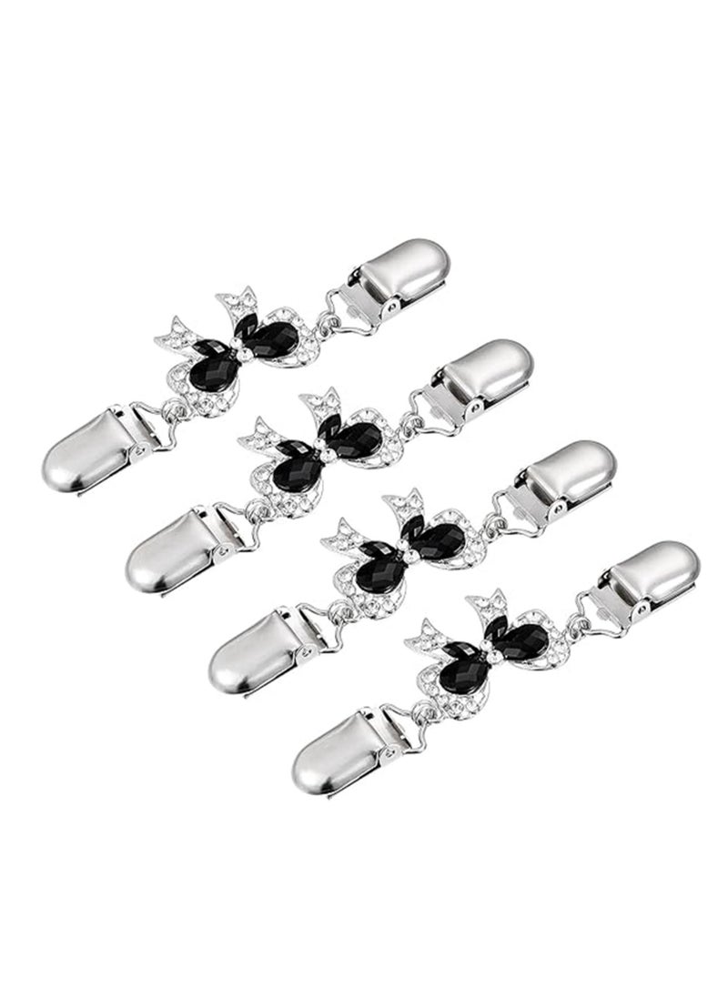 Excefore 4 Pieces Vintage Sweater Clips Shawl Chain Clips Retro Cardigan Clips Collar Chain Clips Shirt Dresses Brooch Clips for Women Girls - Image 1