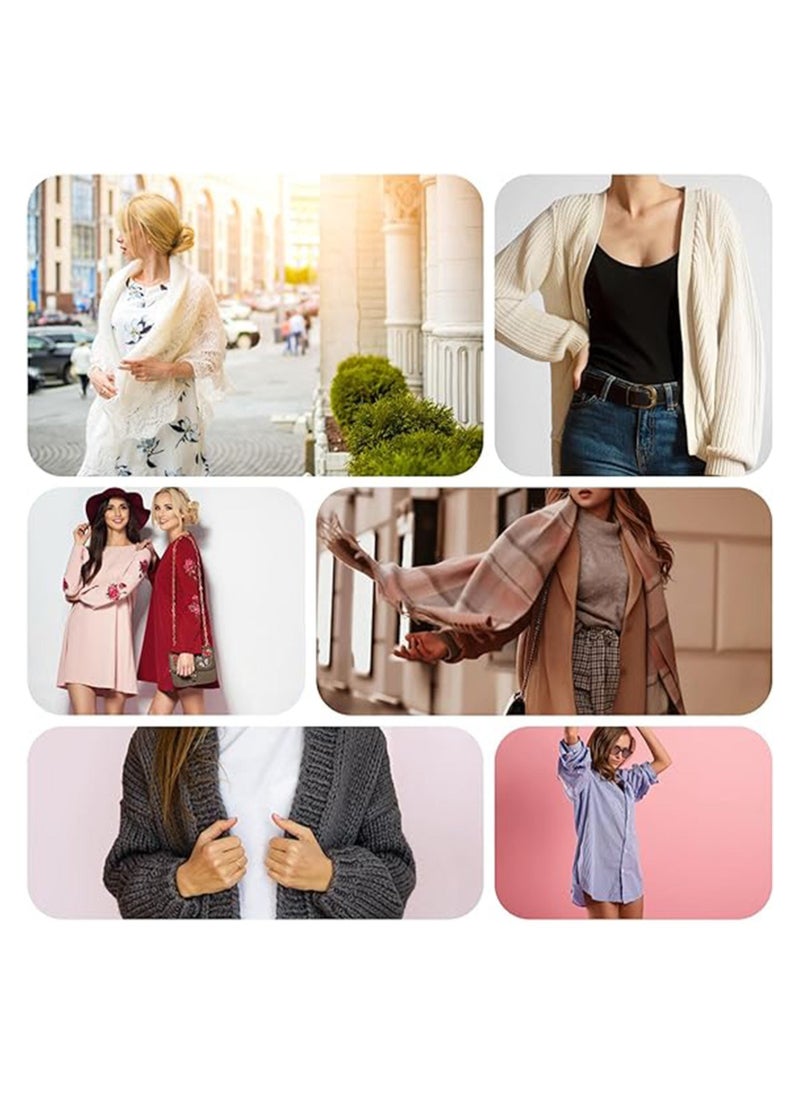 Excefore 4 Pieces Vintage Sweater Clips Shawl Chain Clips Retro Cardigan Clips Collar Chain Clips Shirt Dresses Brooch Clips for Women Girls - Image 2
