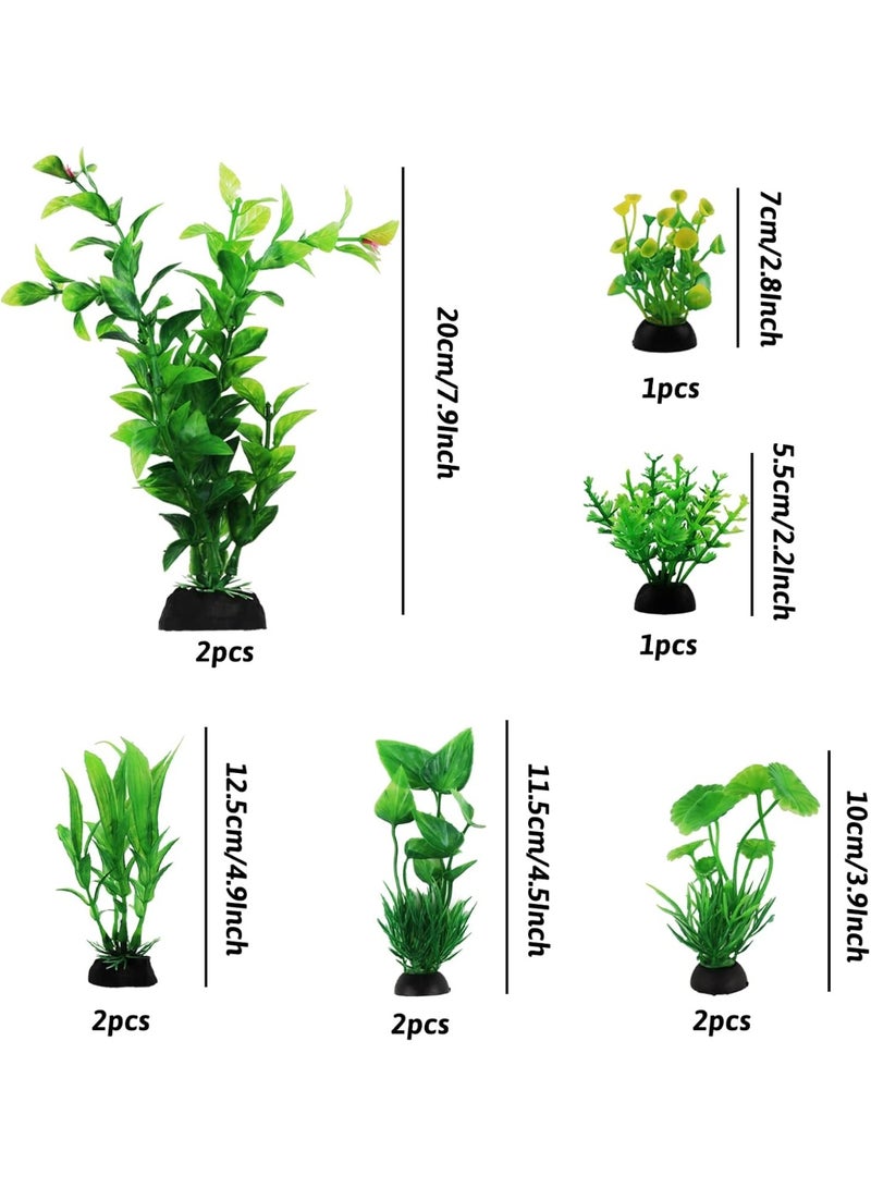 Artificial Fish Tank Plants, 10pcs Plastic Aquarium Decorations for Fish Tank Ornament, Non-Toxic Safe Fake Plants - Image 2