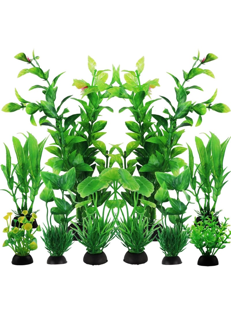 Artificial Fish Tank Plants, 10pcs Plastic Aquarium Decorations for Fish Tank Ornament, Non-Toxic Safe Fake Plants - Image 1