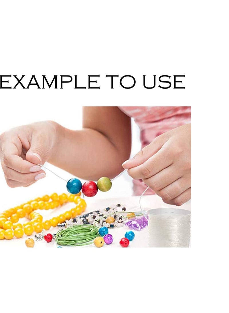 SYOSI Flat Elastic Crystal Stretch String Bracelet String Polyester Cord for Seed Beads Bracelet Beading Jewelry Making Thread Craft Accessories 40m - Image 2