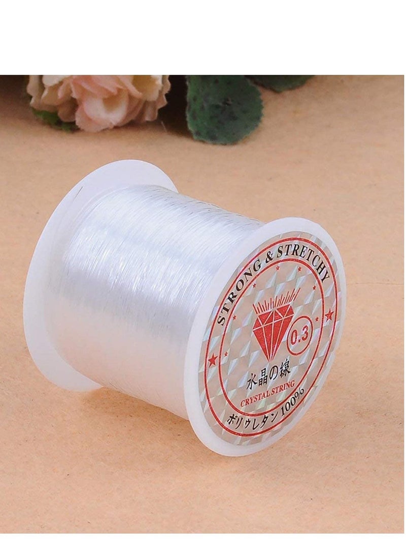 SYOSI Flat Elastic Crystal Stretch String Bracelet String Polyester Cord for Seed Beads Bracelet Beading Jewelry Making Thread Craft Accessories 40m - Image 1