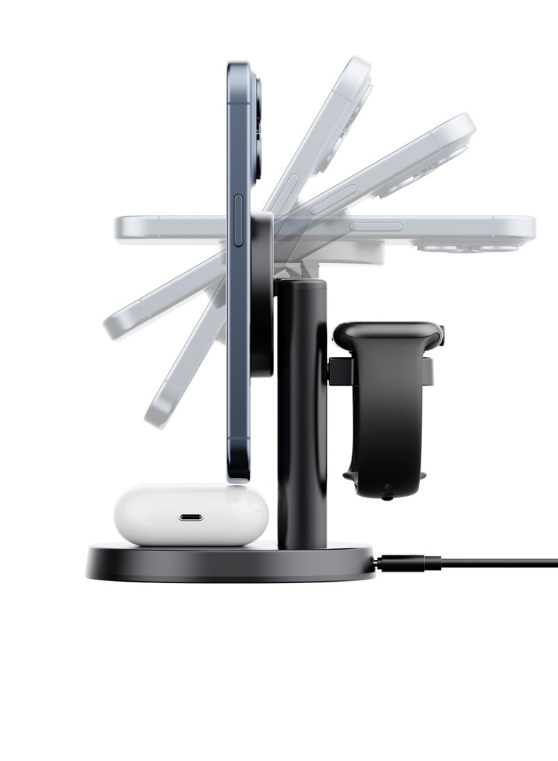 budi 3 IN 1 Wireless Charging Stand With Foldable Magnetic - Image 3