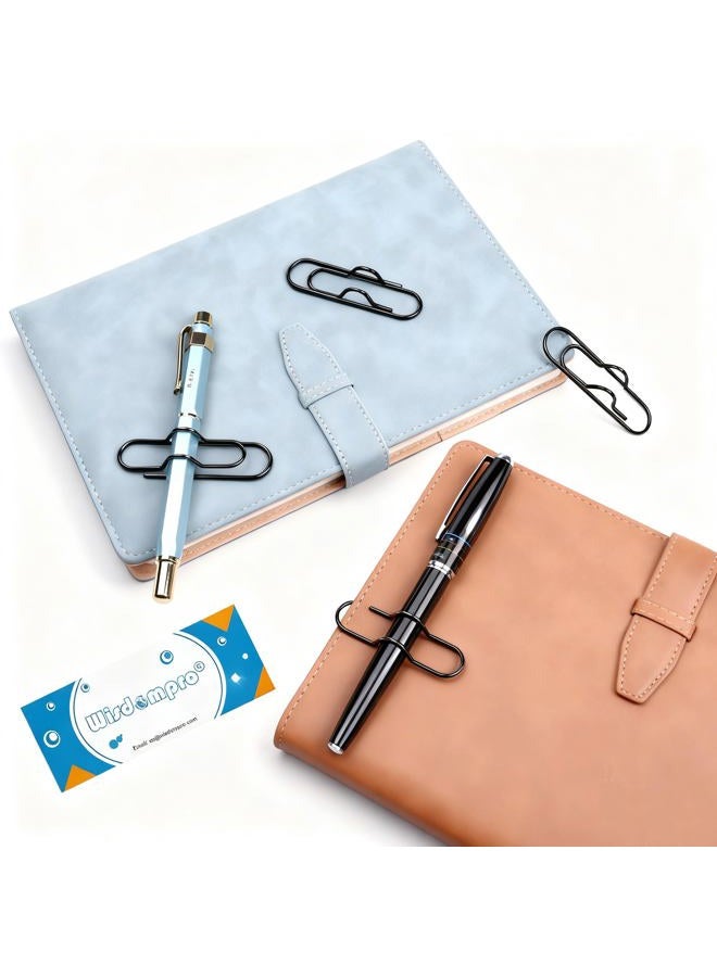 Wisdompro Pen Clip, 12 Pack Stainless Steel Pen Clip Holder for Notebook, Books, Journal, Clipboard, Paper, etc. - 2.6 x 0.7 inch (Black) - Image 5