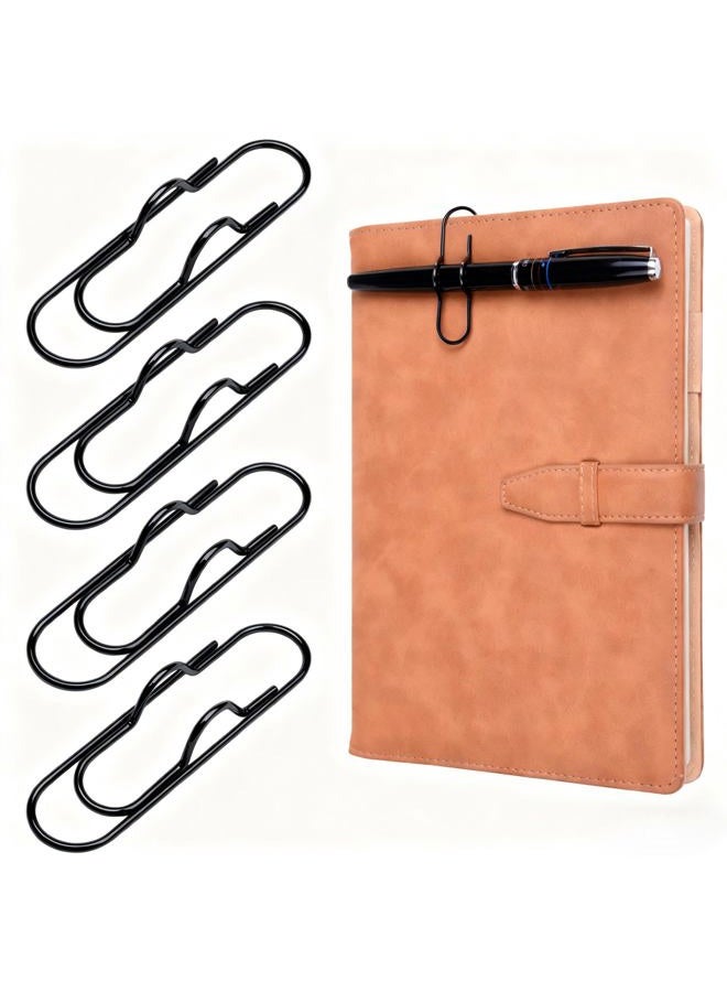 Wisdompro Pen Clip, 12 Pack Stainless Steel Pen Clip Holder for Notebook, Books, Journal, Clipboard, Paper, etc. - 2.6 x 0.7 inch (Black) - Image 1