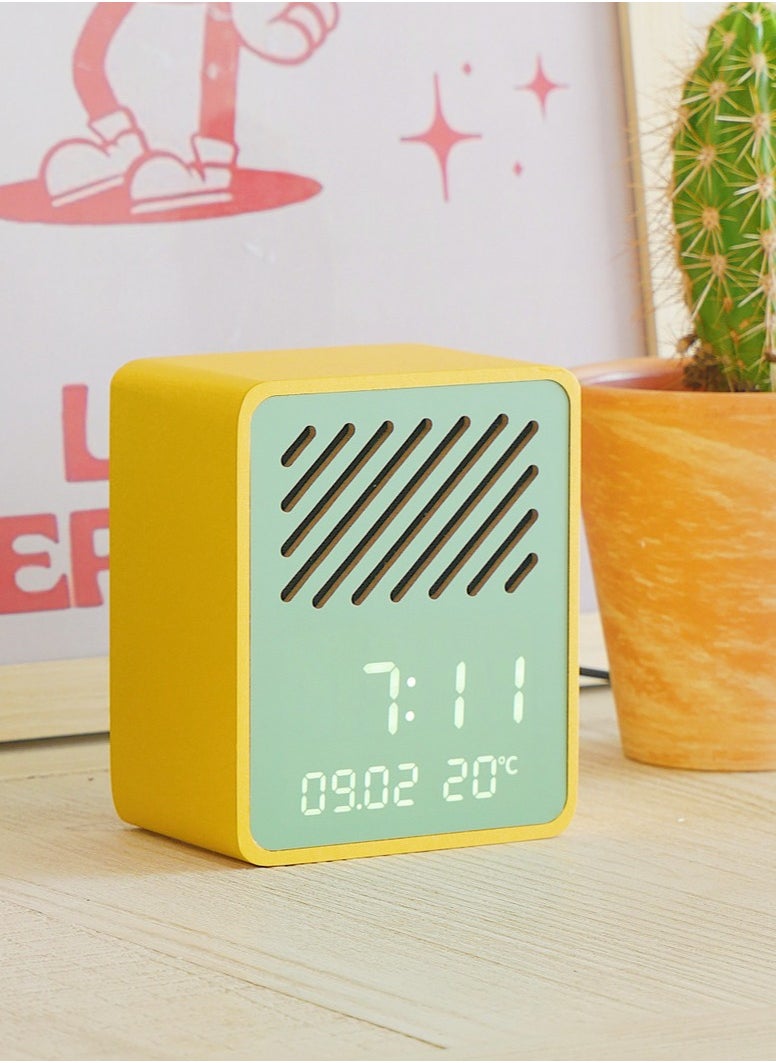 Steepletone - Steepletone Rise Play Digital Alarm Clock Bluetooth Speaker Customizable Display Temperature Reading Home Decor - Image 1