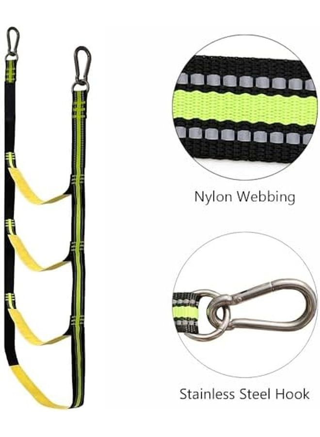 Four Steps Portable Boat Ladder For Outboards Inflatable Boat And Kayak Fluorescent Green - Image 4