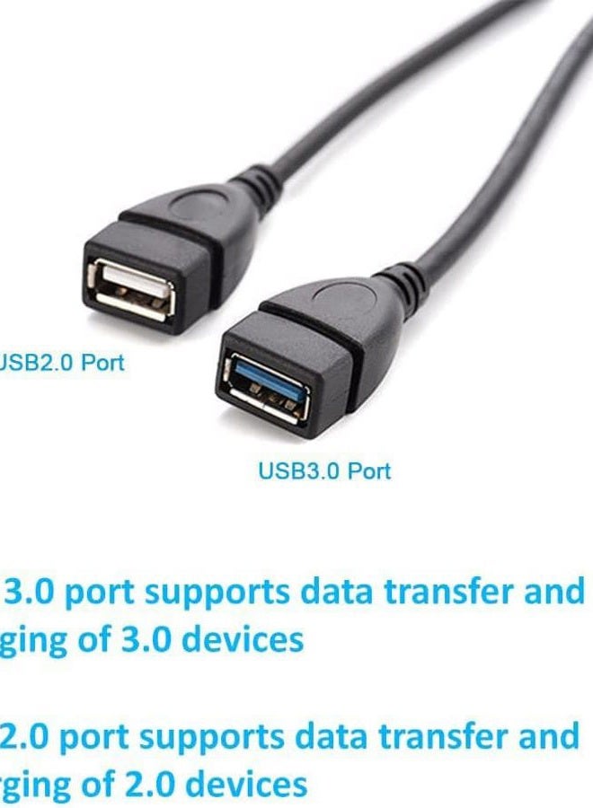Eanetf HANGYAN USB 3.0 Female to Male Splitter Cable(2pack),USB 3.0 Female to Dual USB Male 1 to 2 Sync Data Charging Converter Y Extension Cable Cord for PC/Car/Laptop/U Disk/Network Card/Hard Disk etc. - Image 2