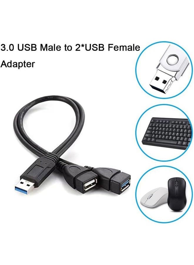 Eanetf HANGYAN USB 3.0 Female to Male Splitter Cable(2pack),USB 3.0 Female to Dual USB Male 1 to 2 Sync Data Charging Converter Y Extension Cable Cord for PC/Car/Laptop/U Disk/Network Card/Hard Disk etc. - Image 5