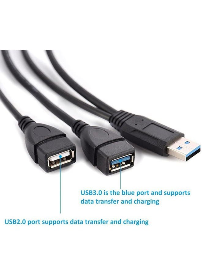 Eanetf HANGYAN USB 3.0 Female to Male Splitter Cable(2pack),USB 3.0 Female to Dual USB Male 1 to 2 Sync Data Charging Converter Y Extension Cable Cord for PC/Car/Laptop/U Disk/Network Card/Hard Disk etc. - Image 3