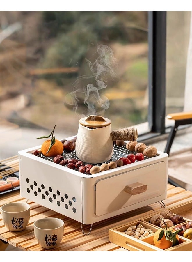 MIXDE Portable Square Charcoal Grill with Removable Charcoal Tub, less Outdoor BBQ Stove for Picnic, Camping and BBQ Parties  - Image 4