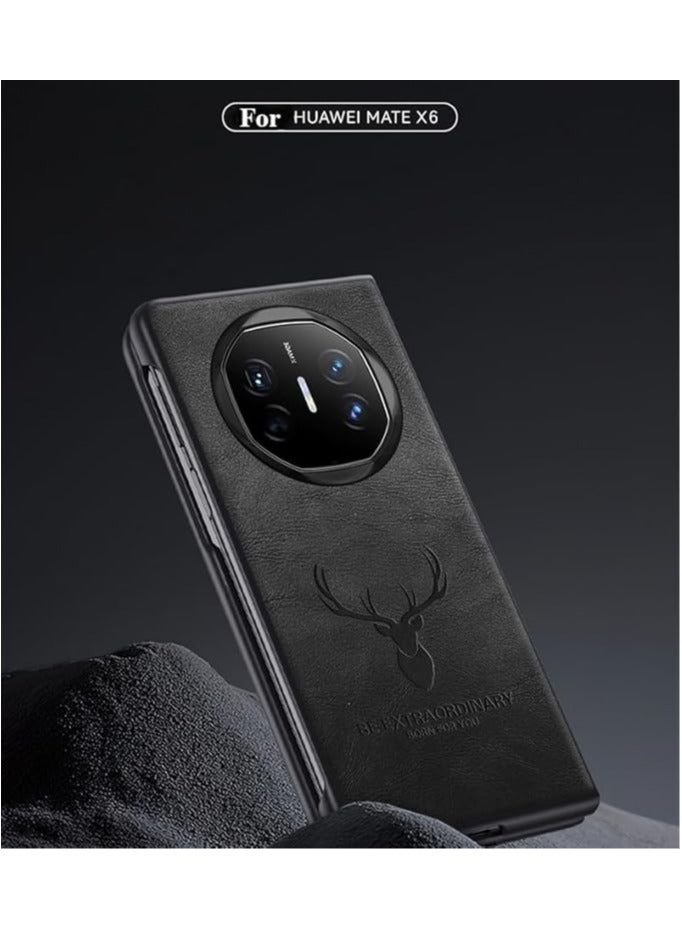 عام غطاء متوافق مع هواوي ميت X6، تصميم كاريكاتوري لرأس غزال، غطاء هاتف جلدي متكامل لغطاء هاتف ميت X6 - Image 2