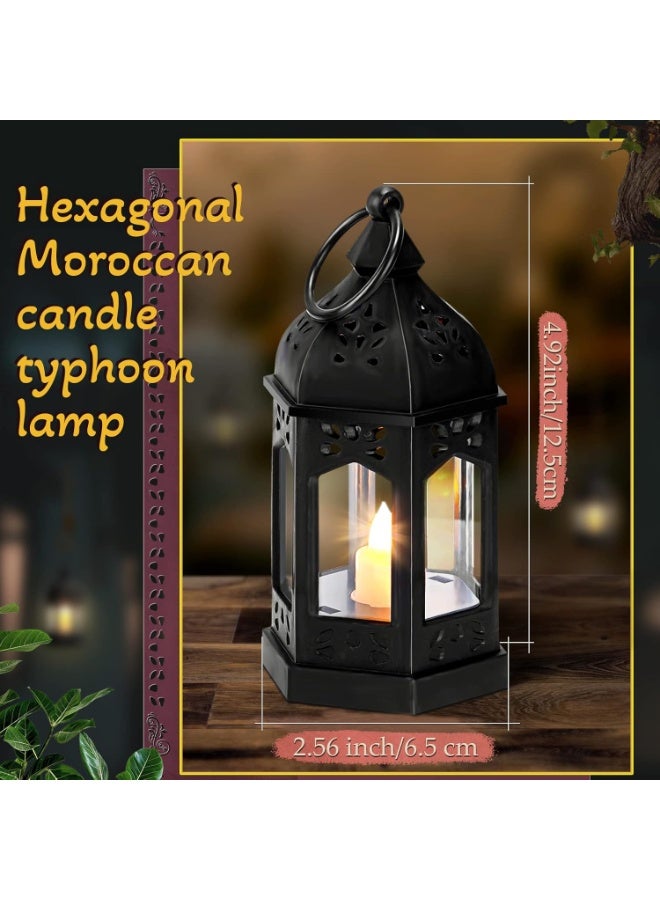 Candle Cunhill 12 Pieces Mini Lanterns with Flickering LED Candle, Batteries Included, Decorative Hanging Candle Lantern for Indoor Use, Wedding, Party, Table... - Image 2