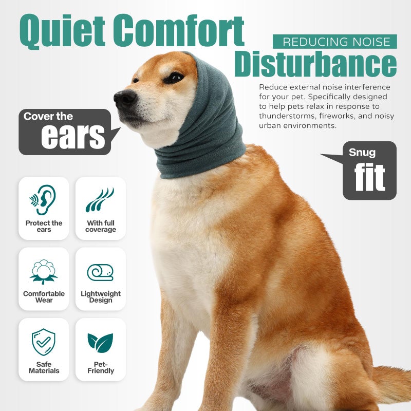 UUREED Dog Calming Hoodie, Hematoma Ear Wrap, Quiet Head Cover Sleeves Ear Covers for Bath, Thunderstorms - Image 2