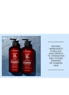 NEW YORK BIOLOGY THE ULTIMATE COSMECEUTICALS Biotin Shampoo and Conditioner Set 500ml for Thinning Hair Thickening Formula for Hair Loss Treatment For Men and Women Anti Dandruff Packaging May Vary  - Image 2