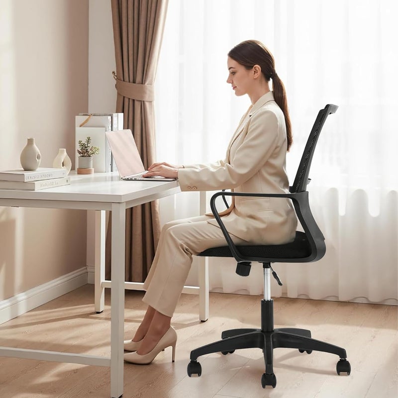 TDOO Ergonomic Office Desk Chairs, Home Computer Gaming Breathable Chairs, Executive Rolling Swivel Comfy Mesh Office Black Chairs with Arms Lumbar Support,Adjustable Height Work Chair for Home Office Task - Image 1
