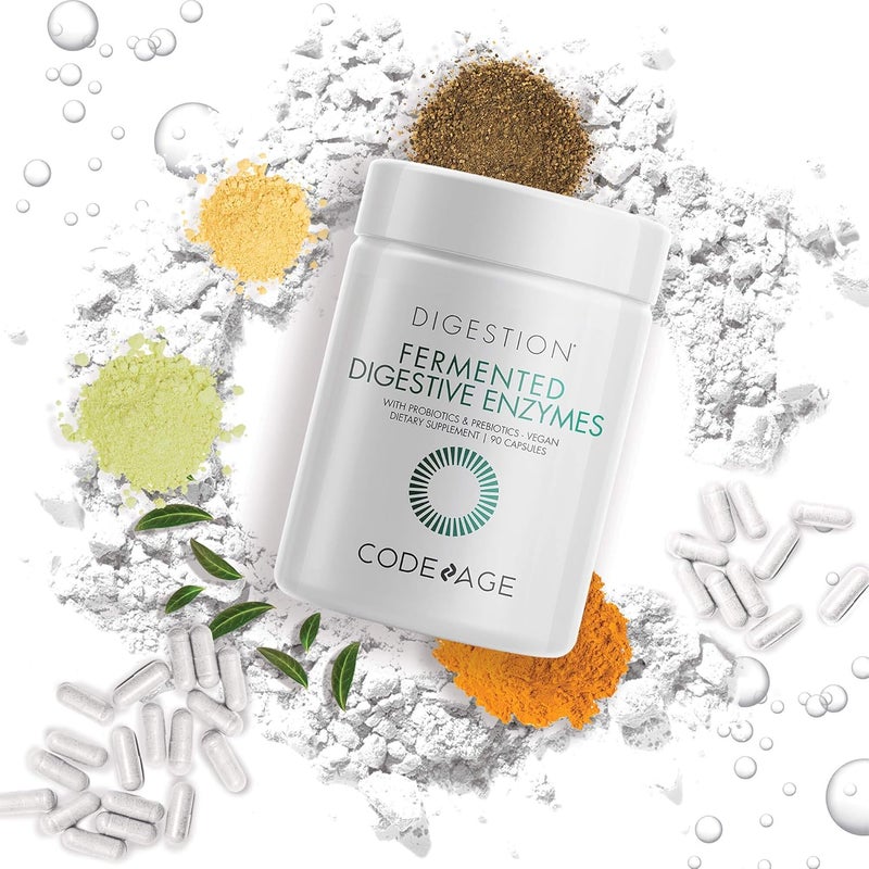 Codeage Fermented Digestive Enzymes Supplement Probiotics Prebiotics Vitamins Stomach Food Enzyme Amylase Lipase Lactase Plant Based Vegan NonGMO 3 Months Supply 90 Capsules - Image 3