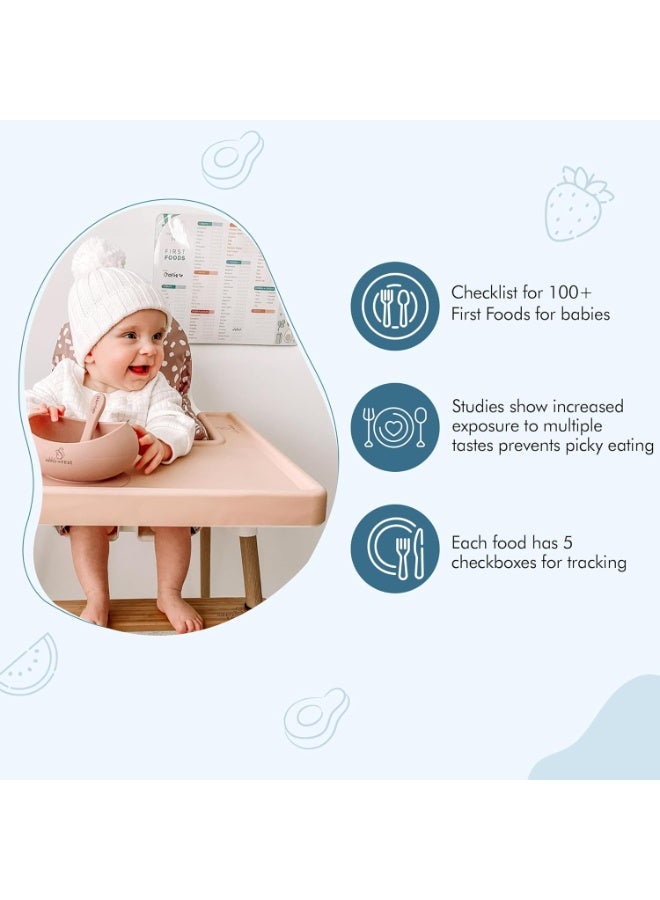 Nibble and Rest Baby's First Foods Tracker Fridge Magnet, Dry Erase Activity Poster, Daily Food Log, 101 Before One, Baby Food Chart/Checklist 25x35cm - Image 3