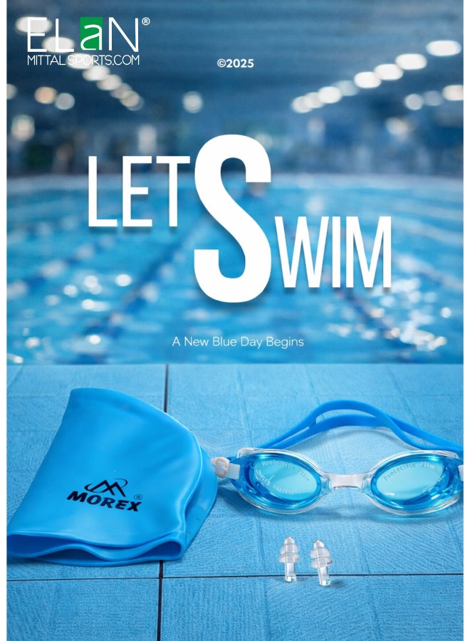 ELAN Morex 4-in-1 Swim Kit - Stylish Sea Green Silicone Swim Cap, Anti-Fog Goggles, Comfort Ear Plugs & Nose Clip Set - Premium Modern Swimming Gear Bundle for Kids - Image 5