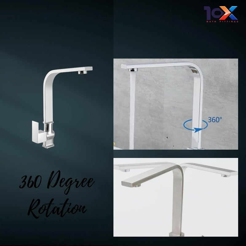 10X Brass Swan Neck Tap S7N956 for WashbasinKitchen Table Mounted Chrome Plated - Image 5