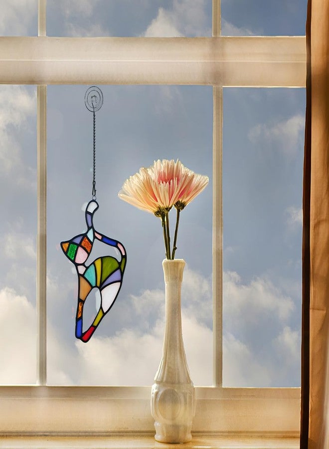 BOXCASA Cat Stained Glass Suncatcher for Window,Rainbow Cat Stretching Rainbow Bridge Gifts for Cats Lovers,Colorful Stained Glass Window Hanging Cats Themed Gifts for Women - Image 5