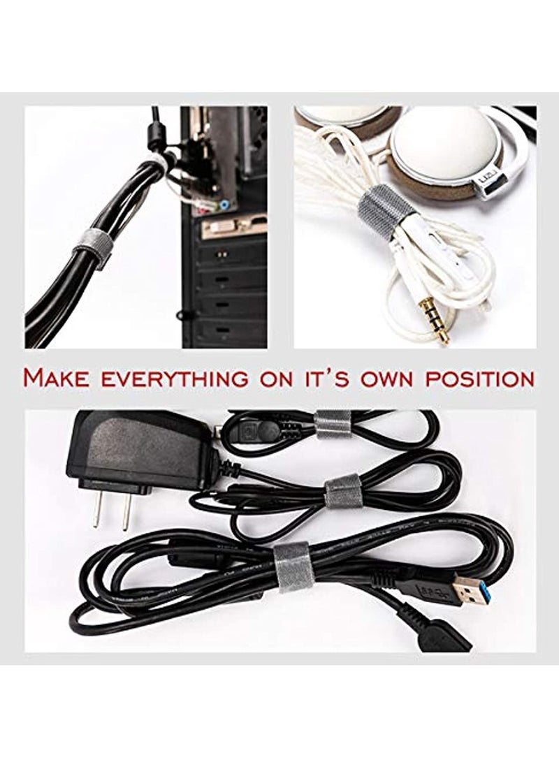 Cable Tidy Management Fastening Tape Sticky Strips Hook Loop Reusable And Flexible Wire Ties Cable Organizer For Computer Tv Power And Other Cables - Black 5Meter - Image 4