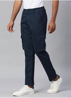 Dennis Lingo Men's Royal Blue Tapered Fit Cargo Trousers - Durable, Stylish  - Image 2