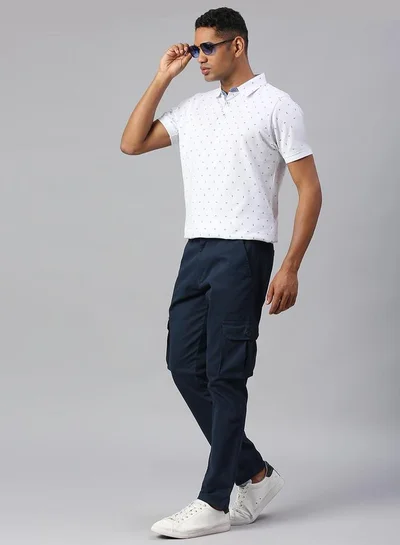 Dennis Lingo Men's Royal Blue Tapered Fit Cargo Trousers - Durable, Stylish