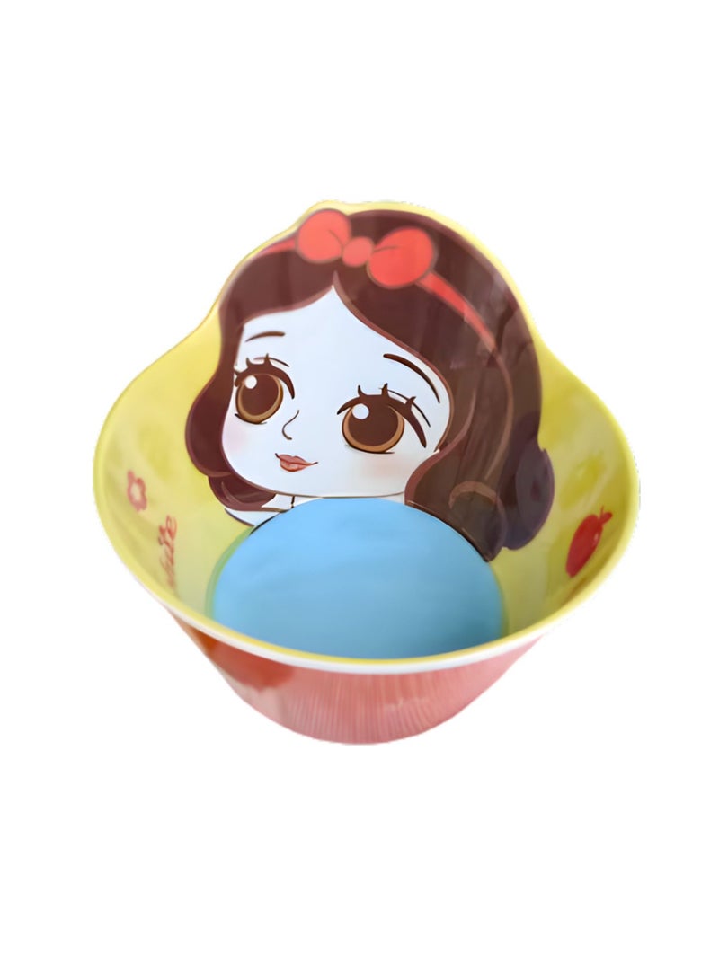 Disney Snow White Melamine Kids Bowl – Cute Cartoon Design, Durable BPA-Free, Perfect for serving cereals, snacks, soups, or desserts, this lightweight bowl - Image 1