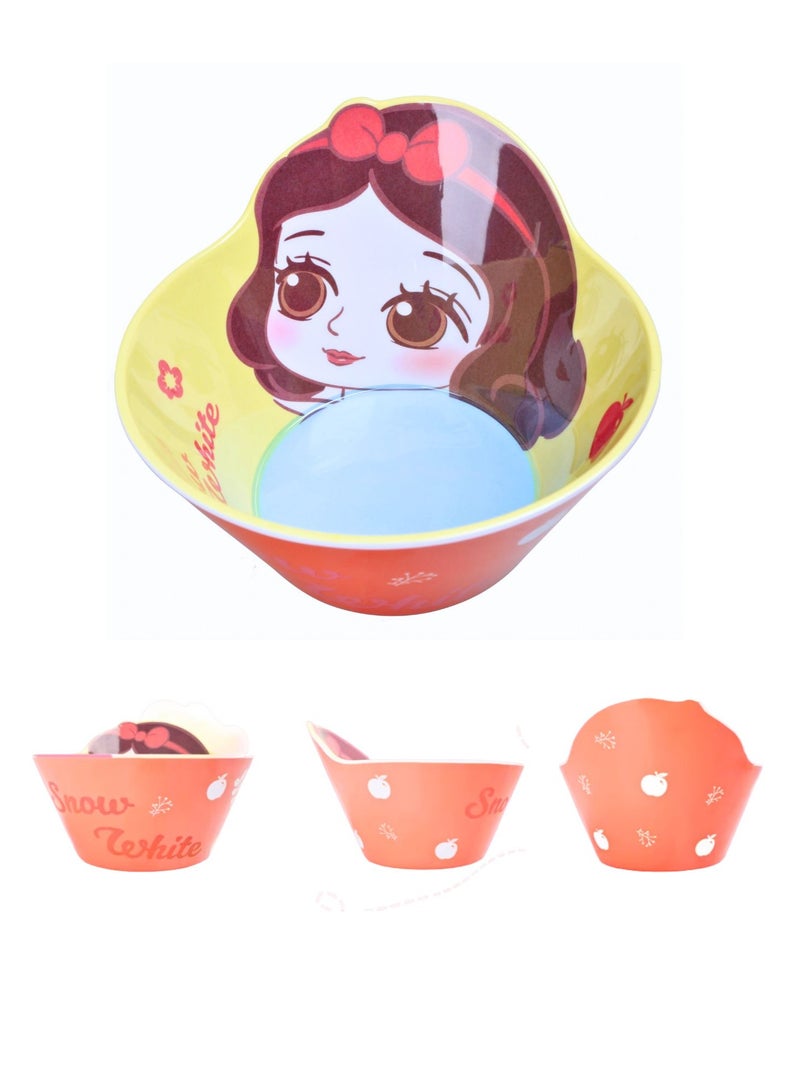 Disney Snow White Melamine Kids Bowl – Cute Cartoon Design, Durable BPA-Free, Perfect for serving cereals, snacks, soups, or desserts, this lightweight bowl - Image 2