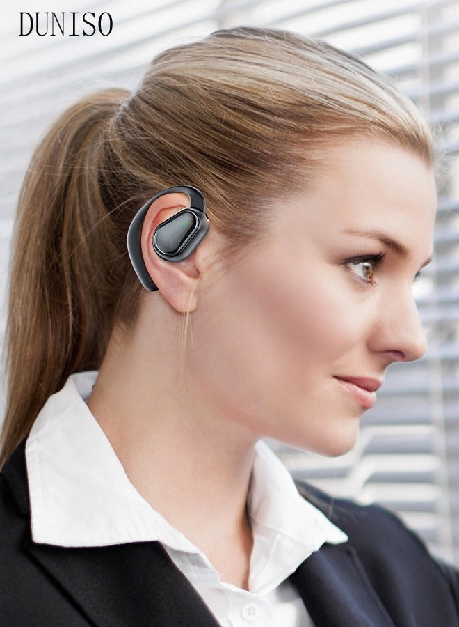 DUNISO Wireless Headphones Bluetooth Ear Clip Noise-cancelling Earphones with Wireless Charging Case Digital Display Touch Control Bluetooth 5.3 Waterproof for Running Sport Gym - Image 4