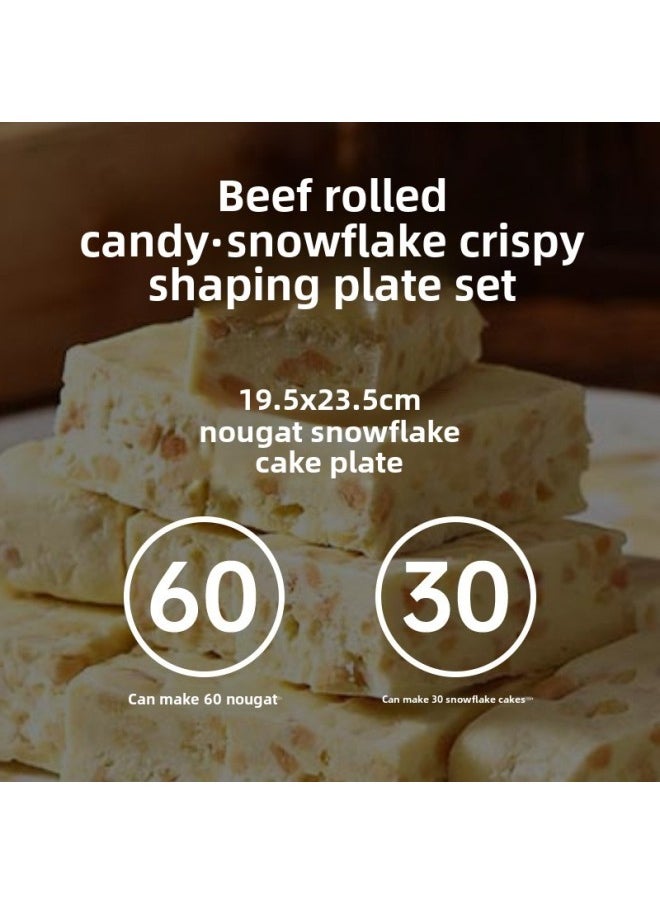 Generic - Snowflake Crisp Nougat Special Plastic Mold Carbon Steel Live Bottom Baking Full Set Of Tools Material Cooling Shaping Baking Tray-Specifications:Snowflake Crisp 2-piece Set-Color:See Classification - Image 1