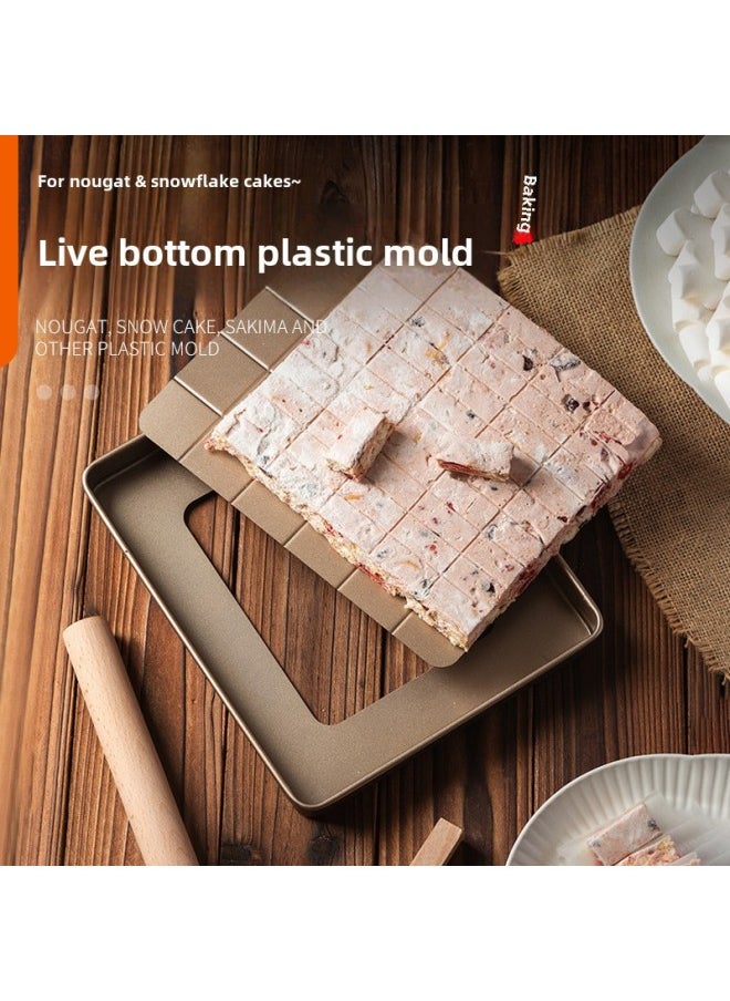 Generic - Snowflake Crisp Nougat Special Plastic Mold Carbon Steel Live Bottom Baking Full Set Of Tools Material Cooling Shaping Baking Tray-Specifications:Snowflake Crisp 2-piece Set-Color:See Classification - Image 1